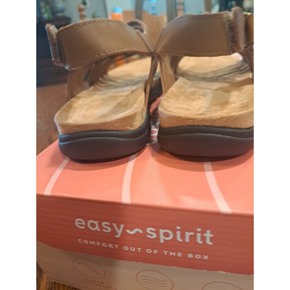 NEW Easy Spirit Women’s Mar Leather Slingback Sandals Cognac Size 8N - Picture 10 of 13
